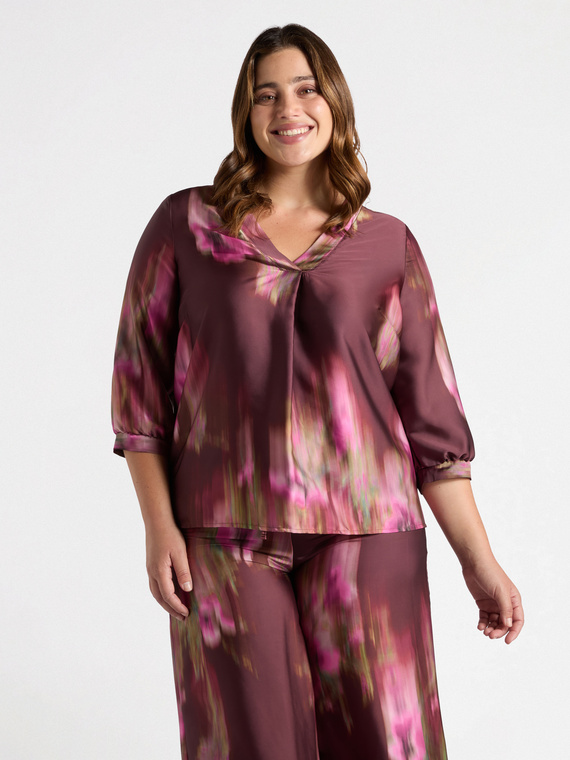 Blouse with ombré print
