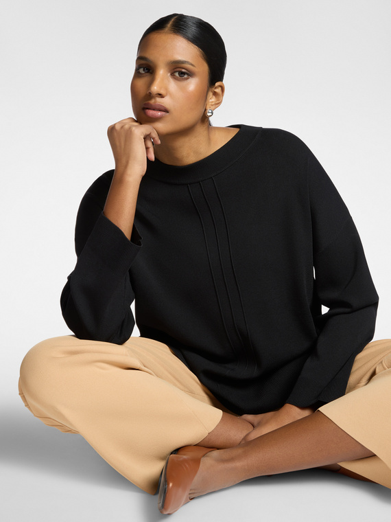Viscose blend crew neck jumper