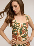 Cropped poplin top with print image number 2