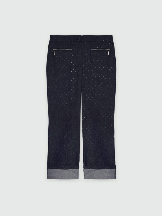 Jeans cropped con punti luce