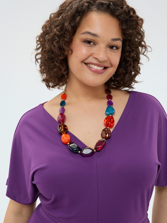 Collier avec pierres multicolores