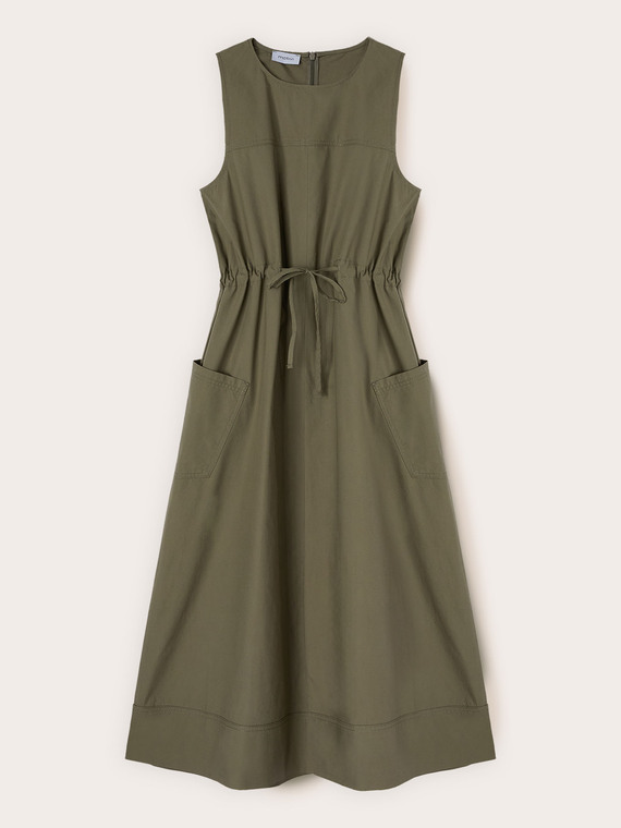 Kleid mit Kordelzug aus Popeline