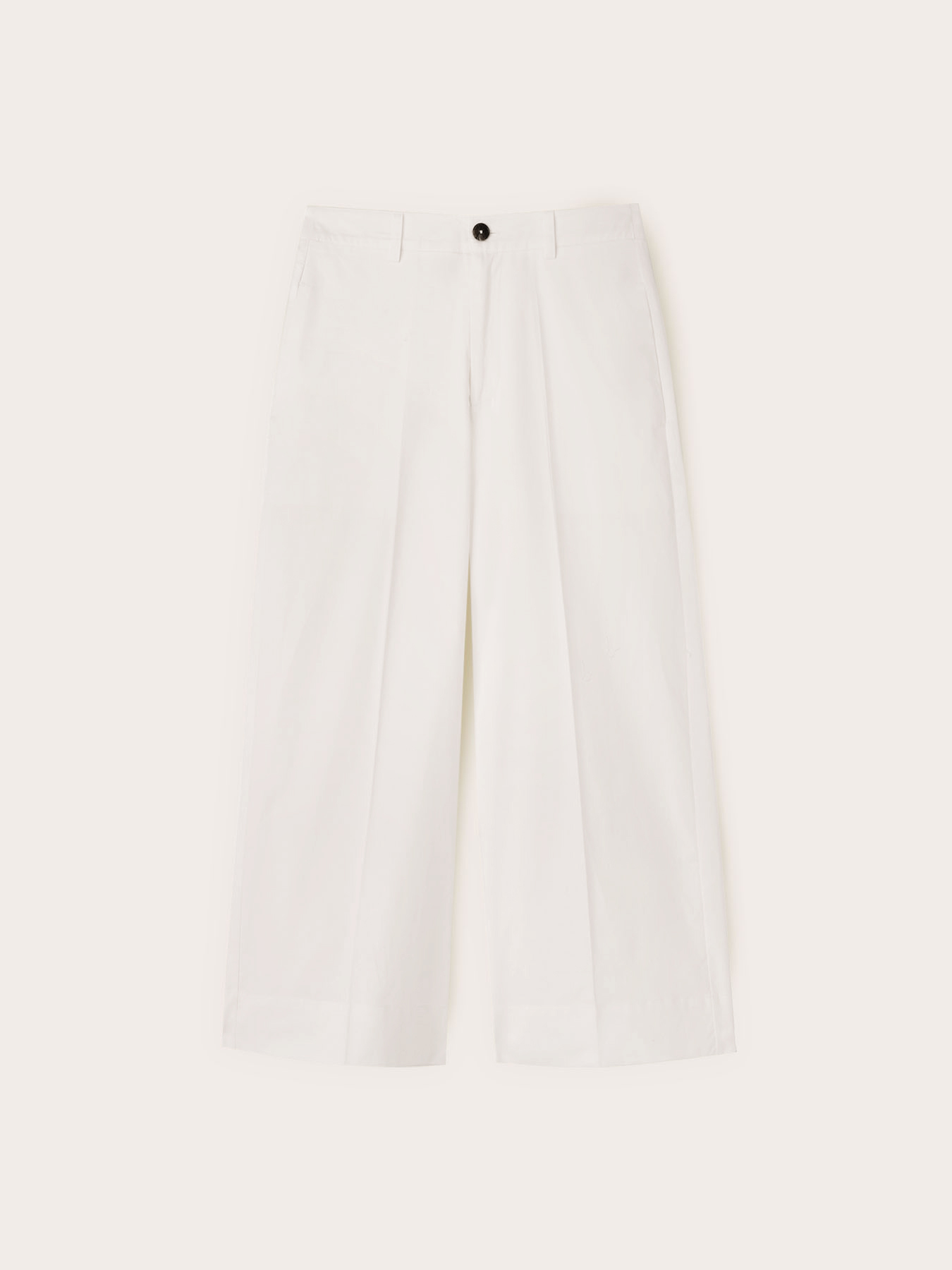 Pantaloni cropped din p&acirc;nză amestec bumbac image number 3