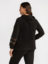 Sweatshirt mit Netzeinsätzen und Strasssteinen image number 2