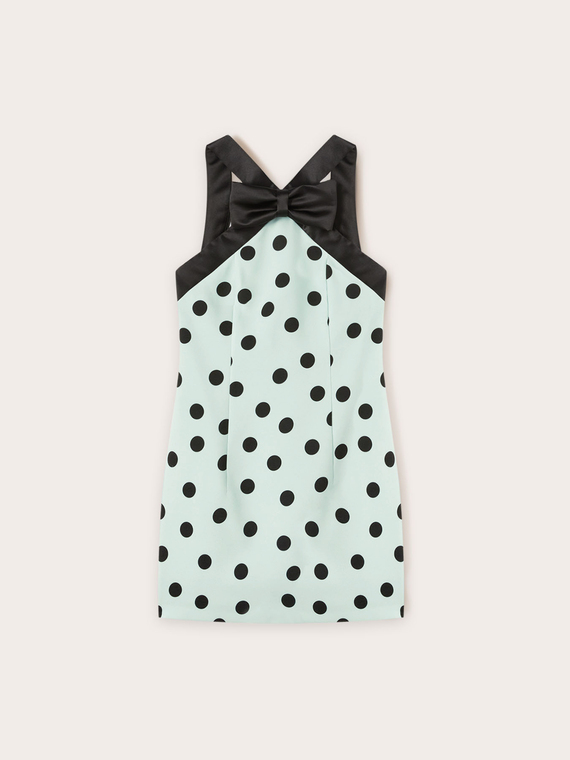 Mini-jupe à pois avec nœud