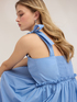 Ausgestelltes Kleid aus Popeline mit Schleifen und Volants image number 3