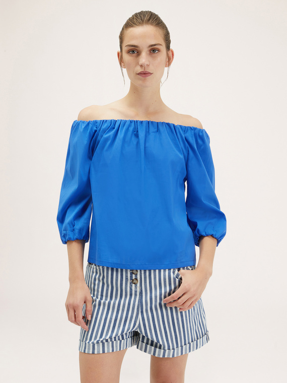 Blusa con scollo elastico off-shoulder