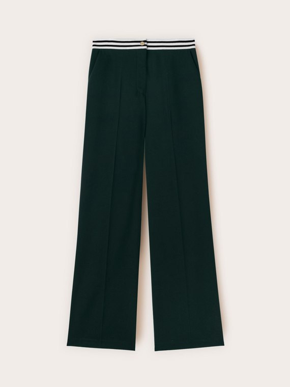 Pantalones palazzo con cinturón a rayas