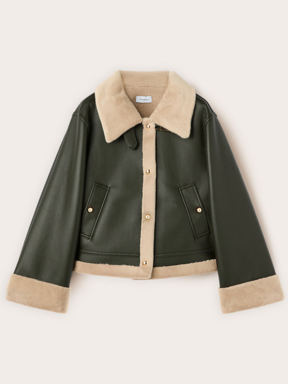 Shearling effect jacket with buttons