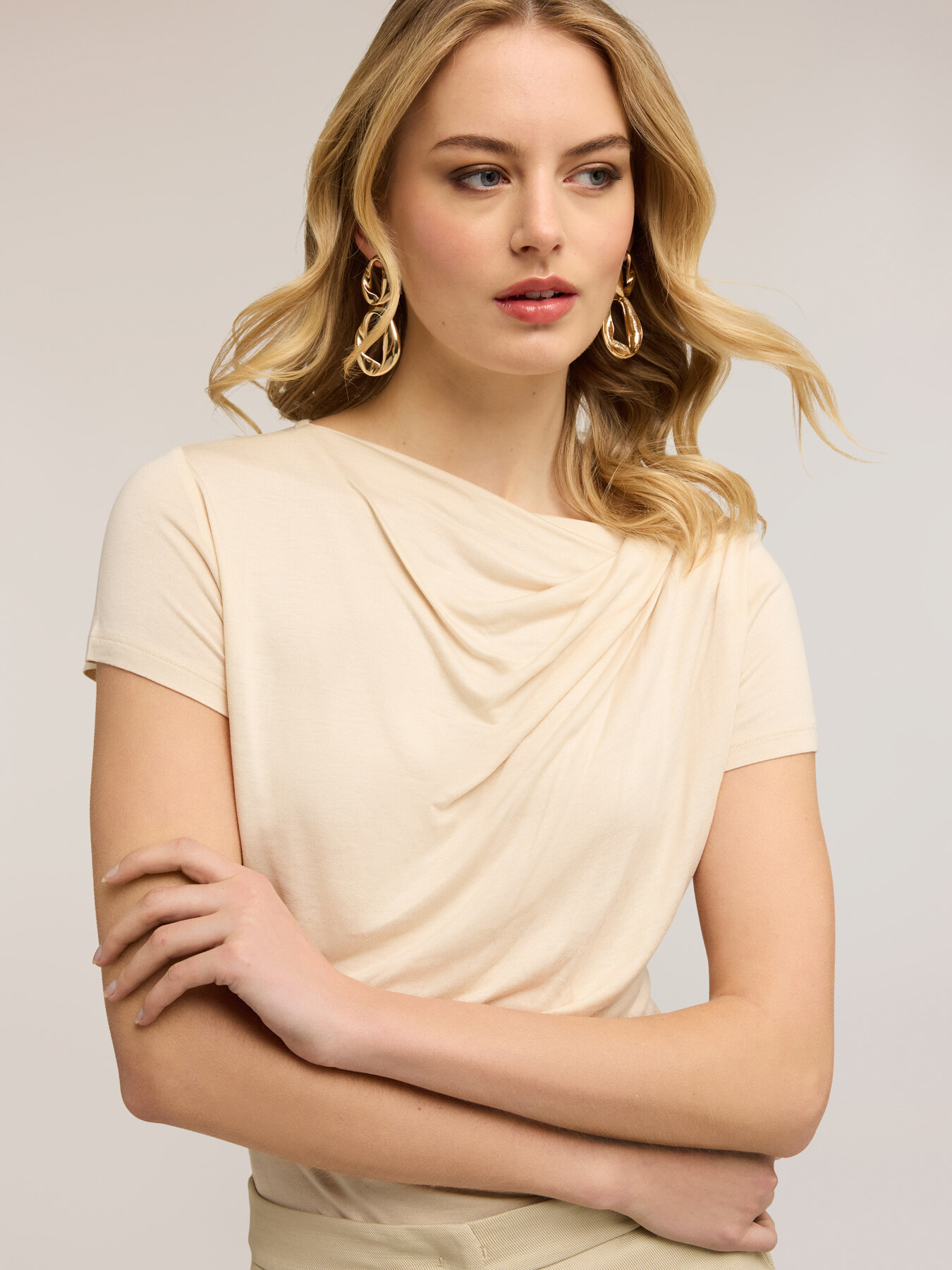 Draped jersey T-shirt image number 2