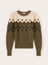 Jacquard sweater with balloon sleeves image number 4