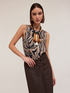 Flowing printed top with rear slit image number 2