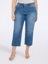 Cropped jeans with rhinestone appliqués image number 2