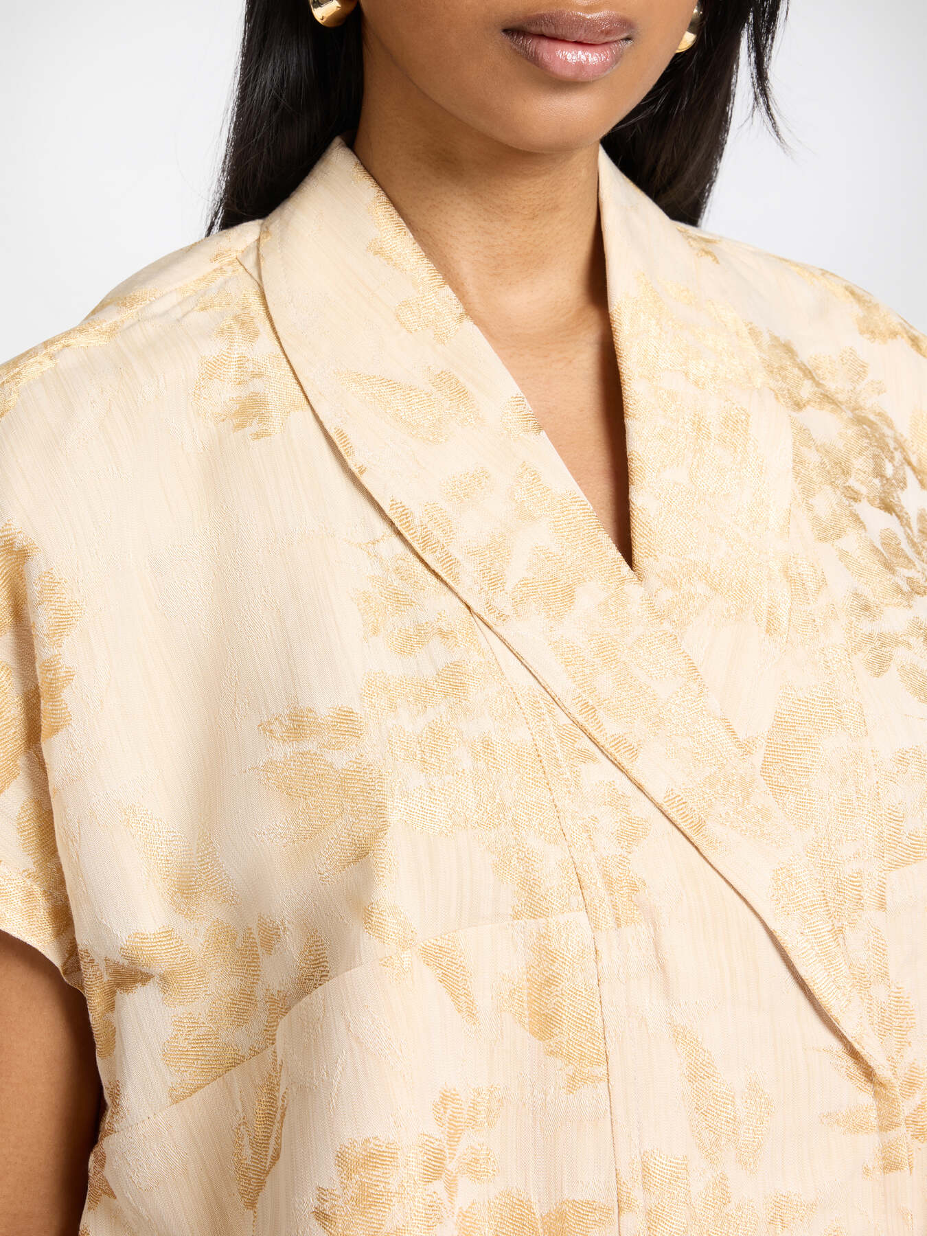 Laminated jacquard caban image number 3