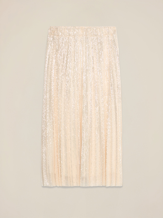 Pleated lurex skirt