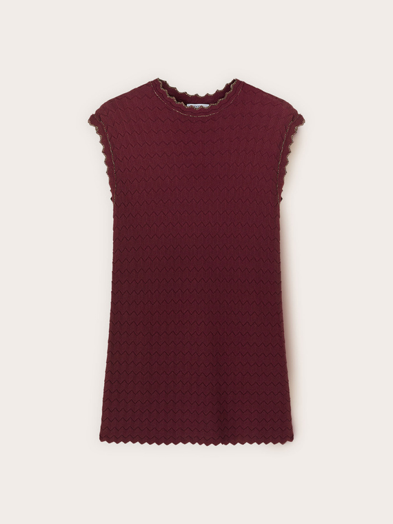 Viscose blend sweater with lace detailing