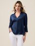 Two-material V-neck T-shirt image number 0