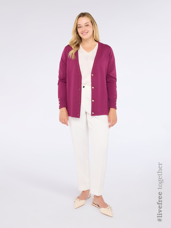 V-Ausschnitt Strickjacke mit Knöpfen