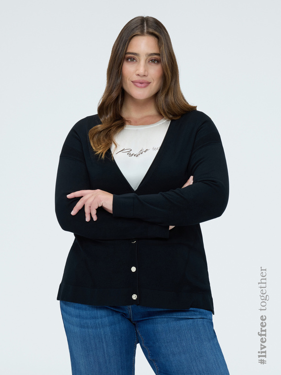 Cardigan col V avec boutons