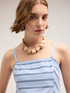 Top tip corset din poplin în dungi image number 3