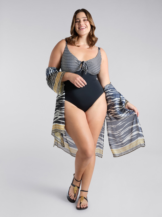Einteiliger Badeanzug mit Tribal-Print