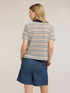 Tricou &icirc;n dungi cu guler contrastant image number 1