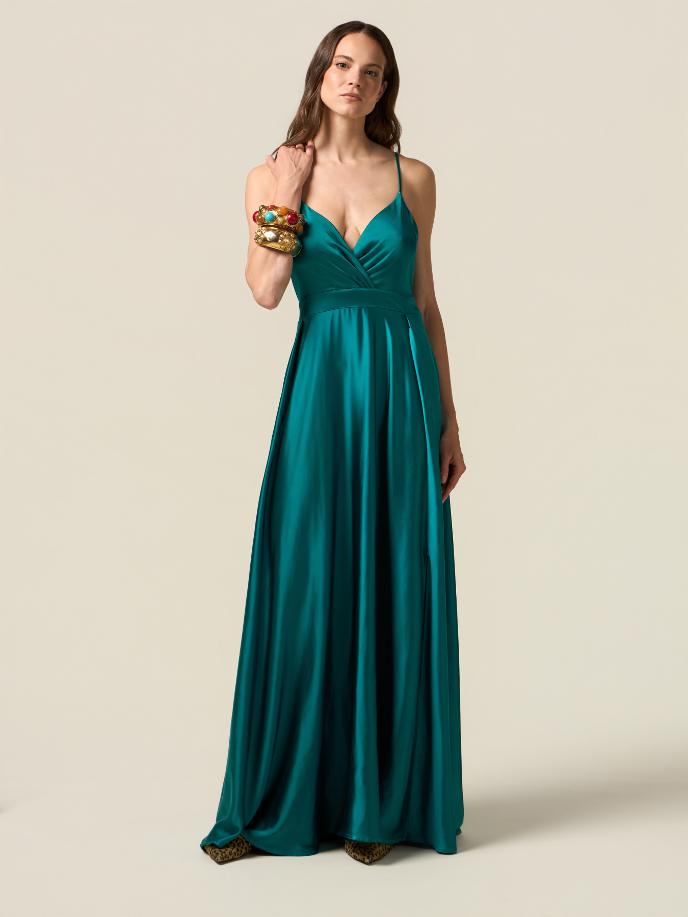 Long satin dress image number 0