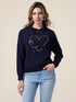 Knitted sweatshirt with jewel embroidery image number 0