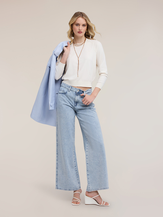 Striped viscose blend sweater