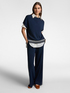 Short-sleeved sweater with striped trim image number 2