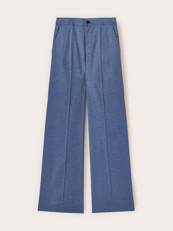 Wide-leg trousers in linen blend