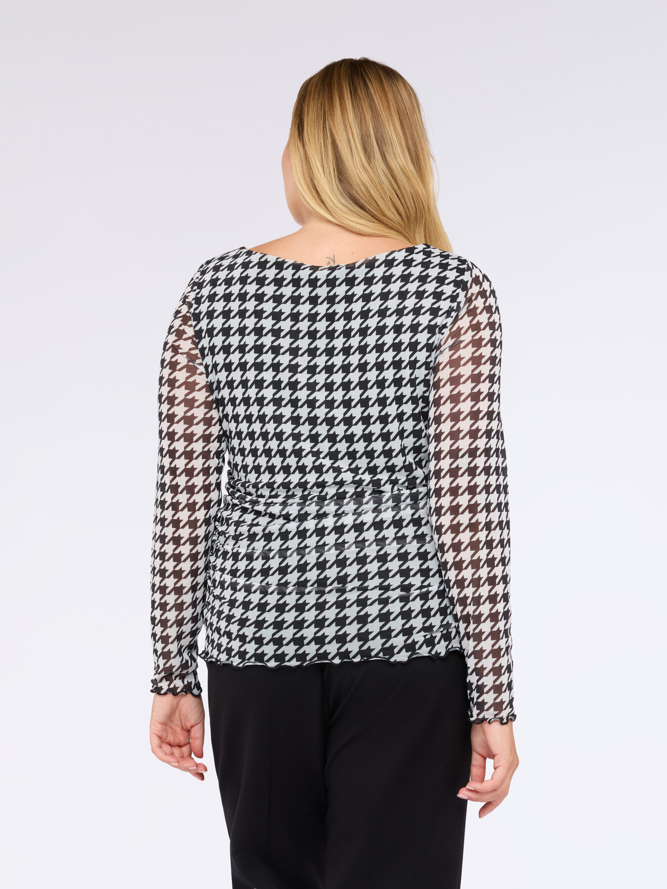 T-Shirt aus T&uuml;ll mit Hahnentrittmuster image number 1