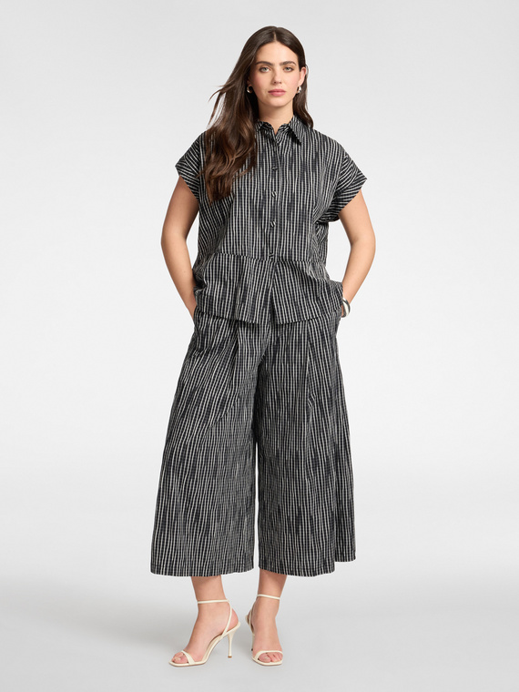 Plissierte Cropped-Hose