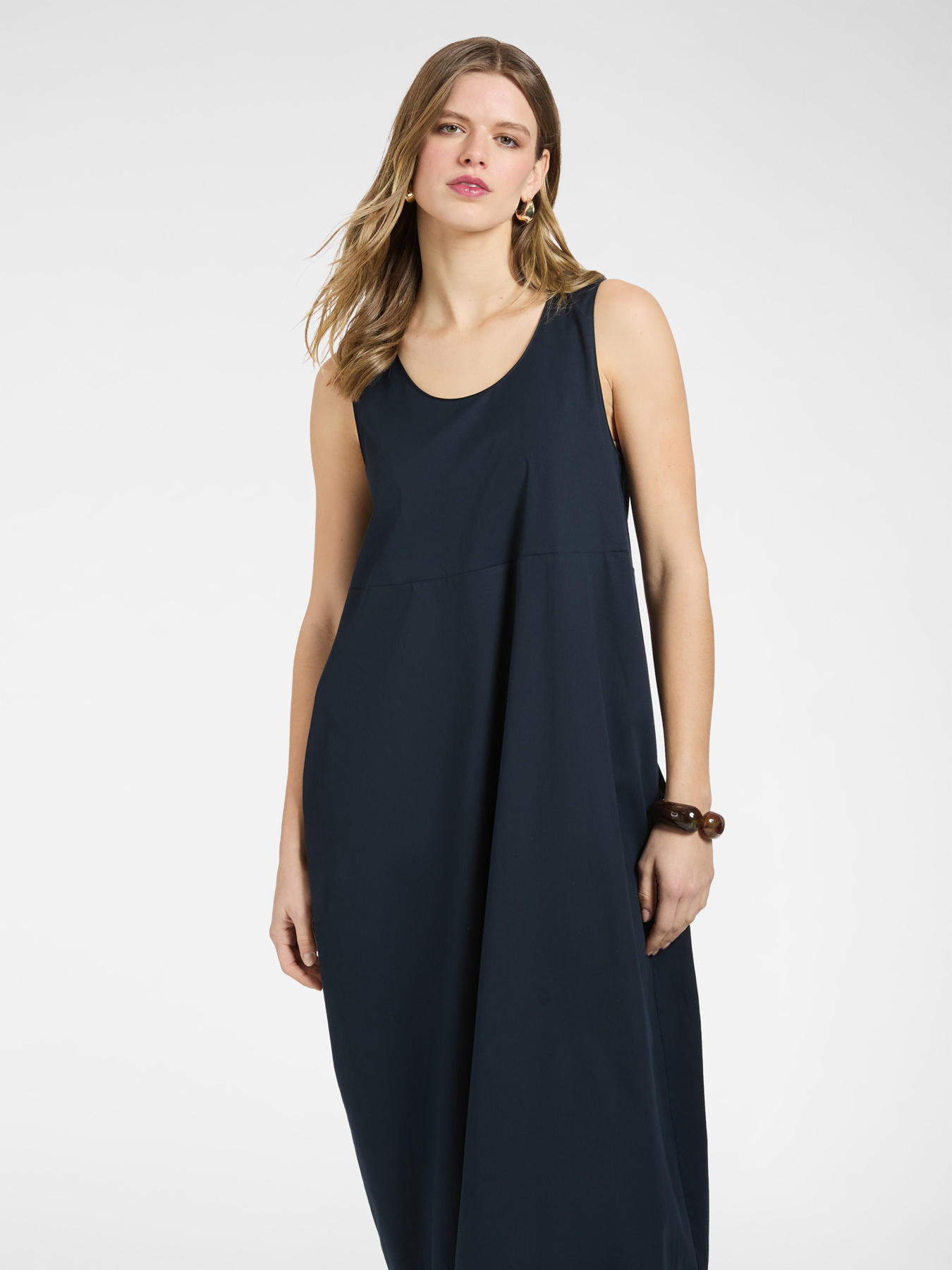 Vestido barrel en popel&iacute;n image number 2