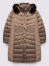 Long bi-material down jacket image number 4