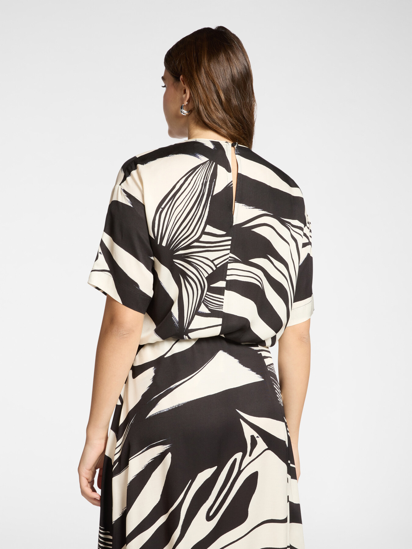 Printed blouse in viscose twill image number 1
