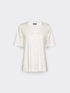 T-shirt in cotone scollo a V image number 4