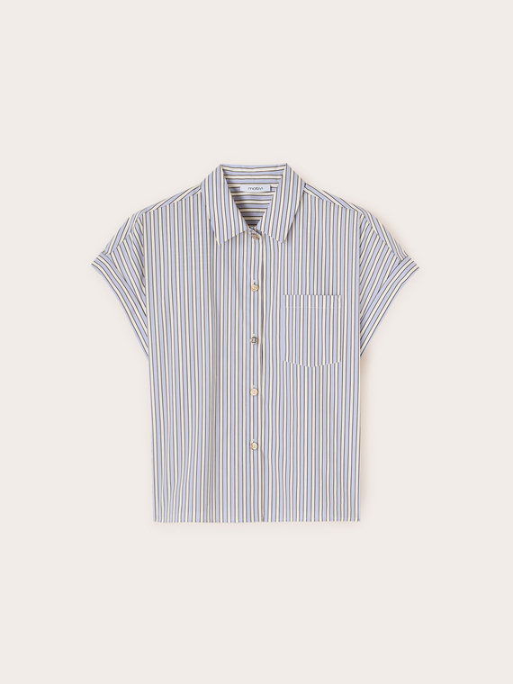 Camicia kimono in cotone a righe