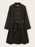 Mixed cotton drill trench coat with double belt image number 5