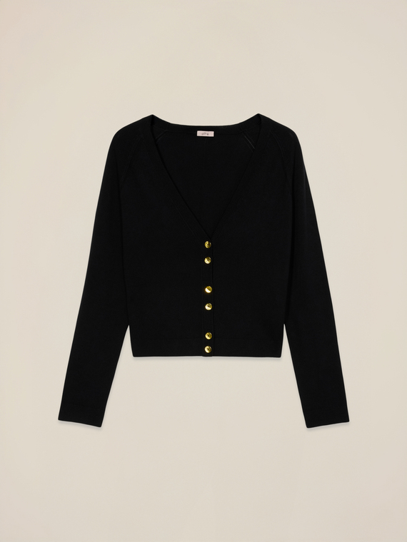 Cardigan scollo a V misto viscosa