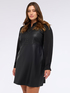 Sleeveless dress in coated fabric with small studs image number 2