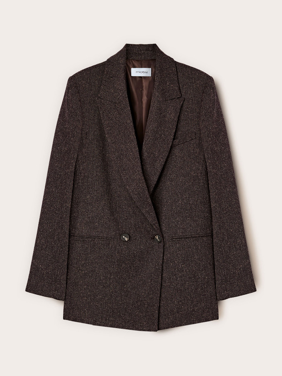 Double-breasted structured blazer in polyviscose