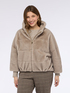 Short plush-effect hooded jacket image number 4