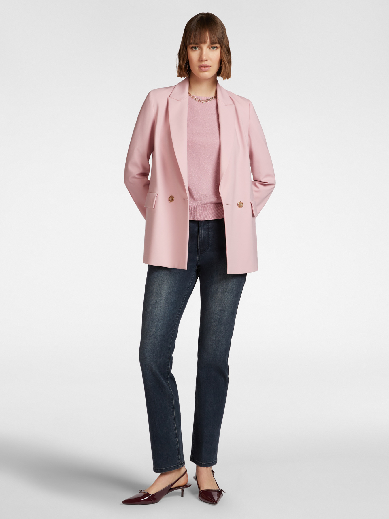 Zweireihiger Blazer aus Milano-Rib image number 4