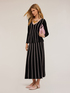 Pleated effect knit striped skirt image number 0