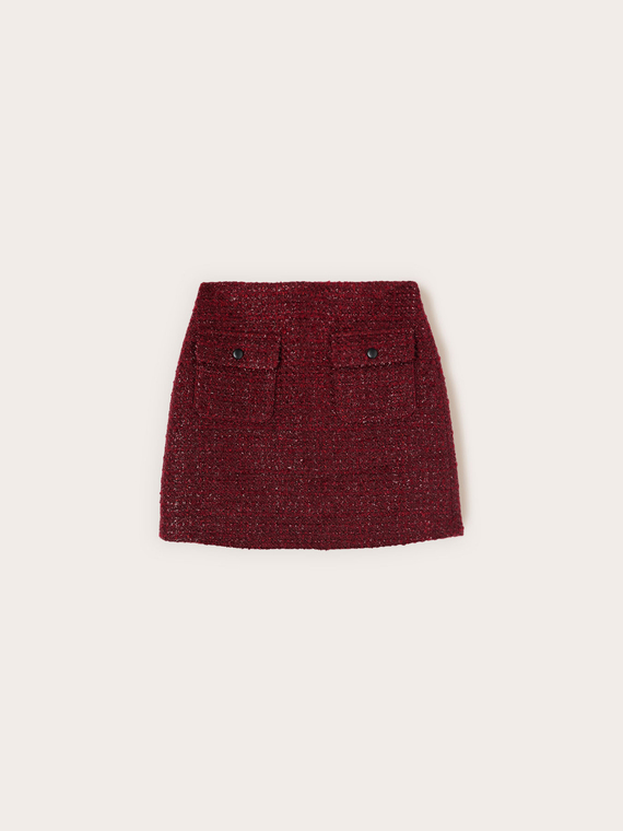 Boucl&eacute; mini skirt with pockets