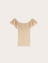 Fine knit shoulder top image number 4
