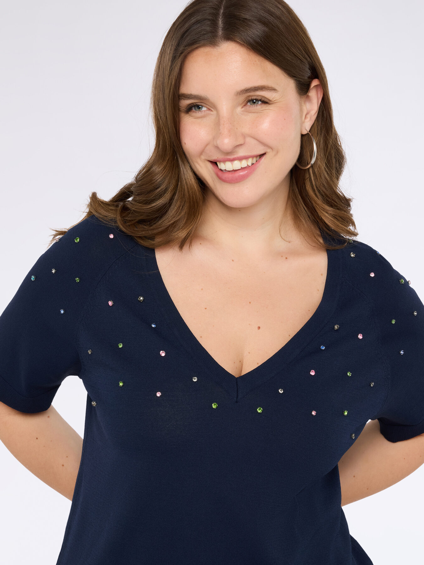 Sweater with luminous appliqués image number 3