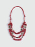 Collier à rangs multiples avec pierres rouges image number 1