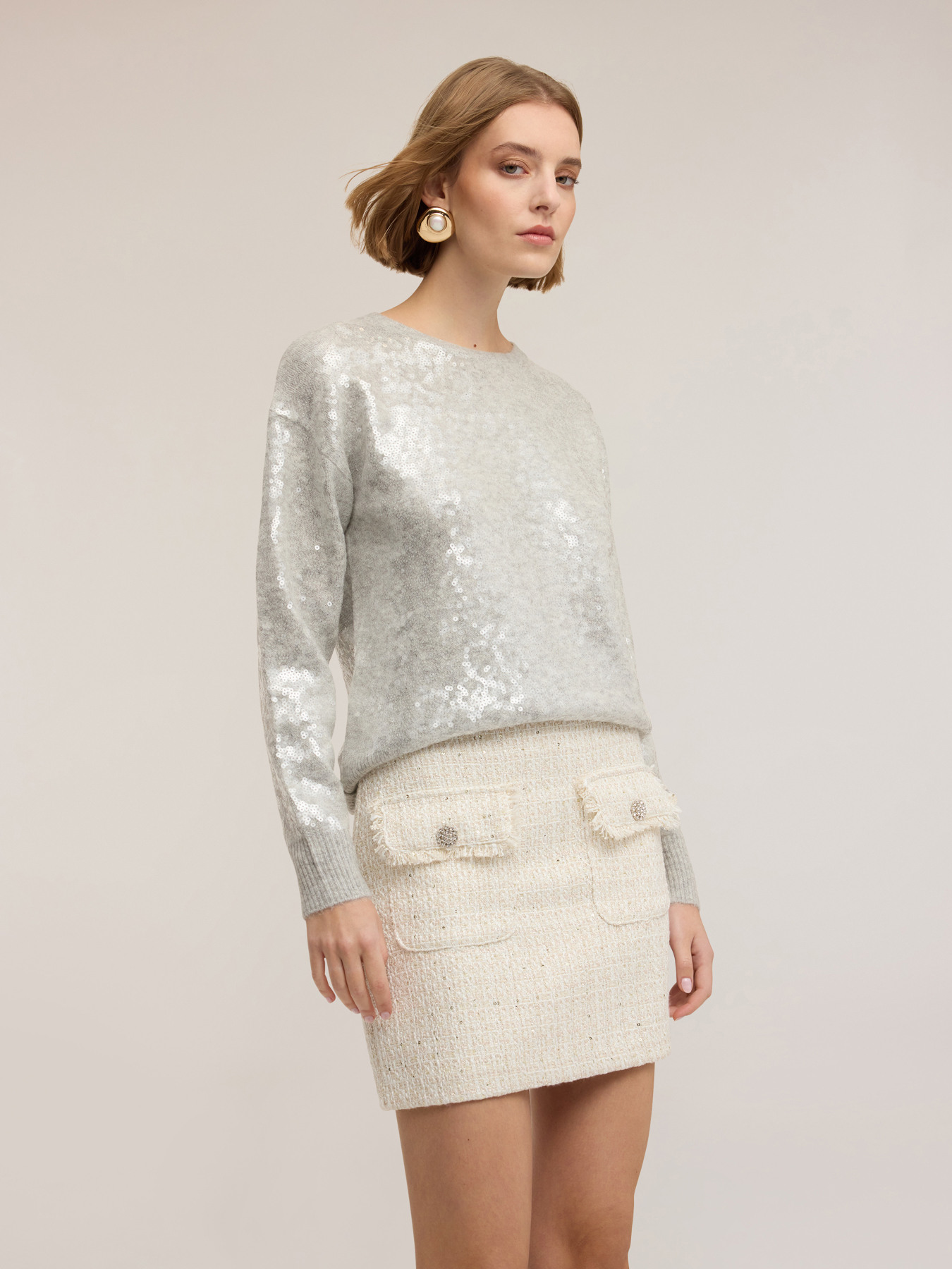 Maille en fil avec paillettes image number 2